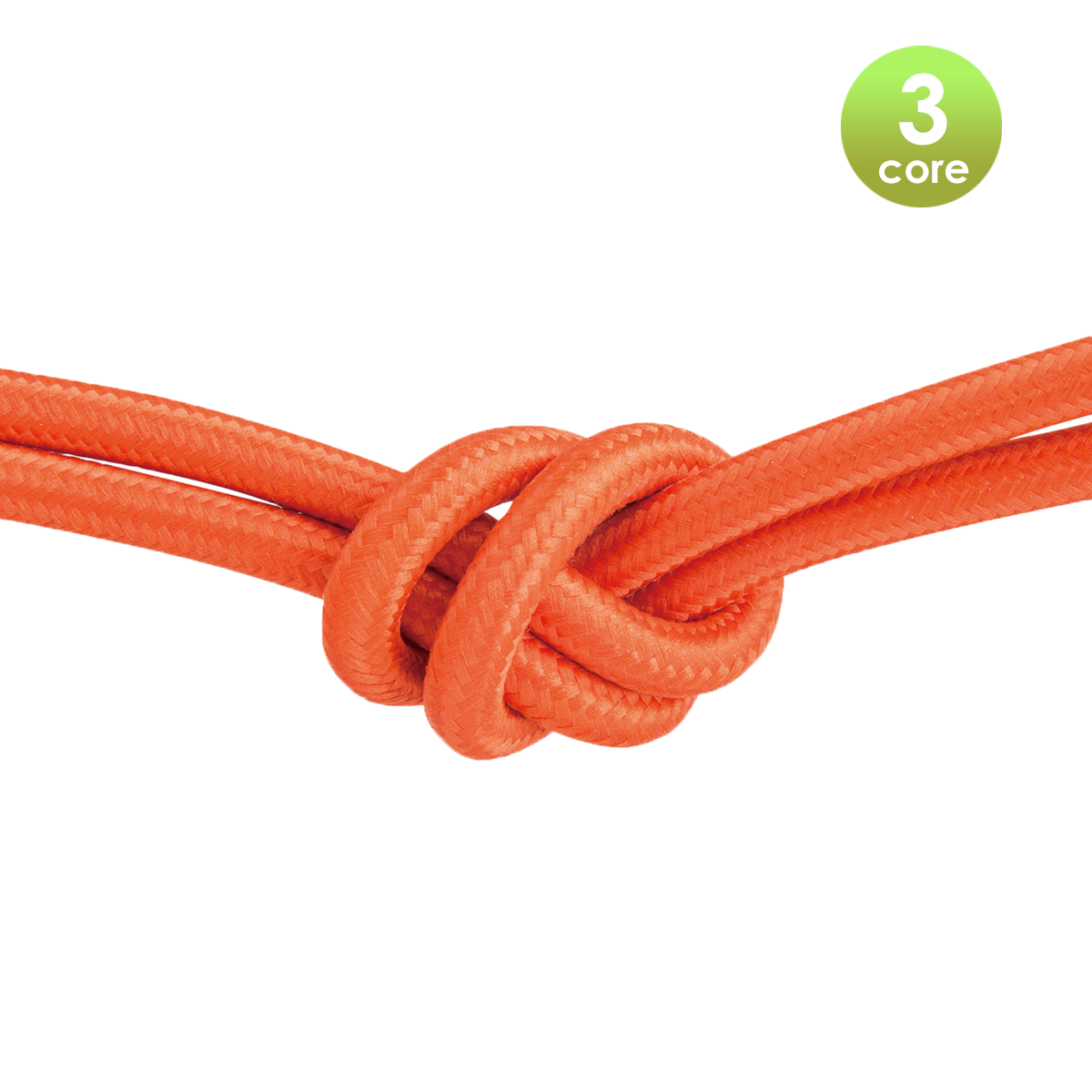 Tangla lighting - TLCB01001OG - 3c - Fabric cable 3 core - in coral red